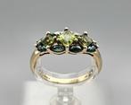 Gouden Vintage ring edelstenen peridot toermalijn. 2024/642.