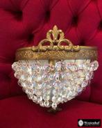 Antiek kristallen wandlamp barok koper, Huis en Inrichting, Ophalen of Verzenden, Gebruikt, Overige materialen
