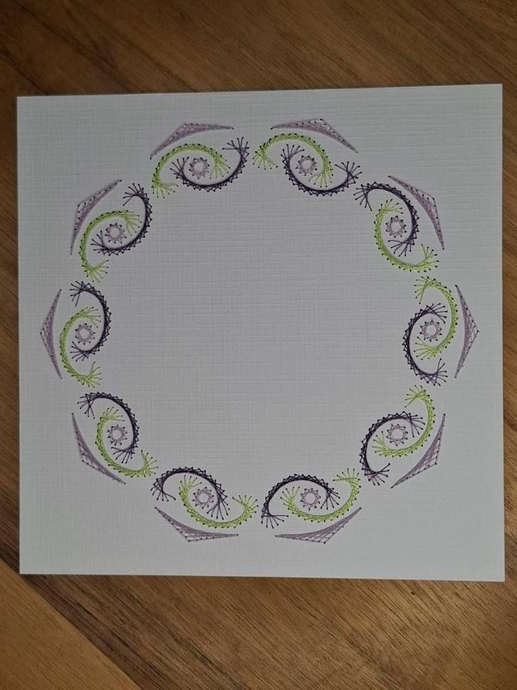 Geborduurde opleg kaart basiskaart wit, Hobby en Vrije tijd, Kaarten | Zelf maken, Zo goed als nieuw, Blanco kaart of Basiskaart