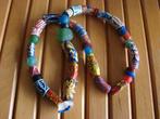 Streng etnische handgemaakte glazen Krobo kralen, Ophalen of Verzenden, Nieuw, Overige kleuren, Overige materialen