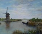 Schilderij Nieuwkoop Molenpad, Antiek en Kunst, Kunst | Schilderijen | Klassiek, Ophalen of Verzenden