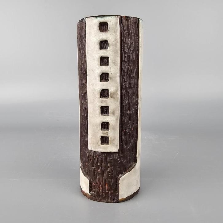 West-Duitse Fat Lava vaas. Helmut Schaffenacker 710/1. bruin, Antiek en Kunst, Antiek | Vazen, Ophalen of Verzenden