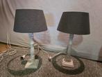 2x tafellampen brocante/landelijke stijl, Ophalen, Zo goed als nieuw, Minder dan 50 cm