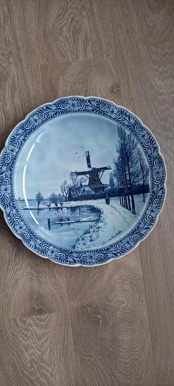 Delfstblauw antiek wandbord uniek nummer beschikbaar voor biedingen