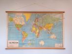 Oude schoolkaart De Wereld – Luinge / Stegeman P. Noordhoff, Ophalen, Aardrijkskunde