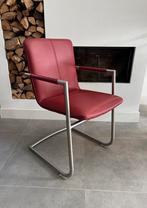 4/6/8/10 rood leder Henders & Hazel design eetkamerstoelen, Ophalen, Henders en Hazel, Zo goed als nieuw, Metaal