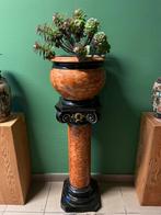 Antieke keramieke pilaar met bloempot, Antiek en Kunst, Ophalen of Verzenden