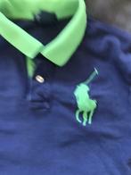 Blauwe polo met groen kraagje van Ralph Lauren, Kinderen en Baby's, Kinderkleding | Maat 134, Ophalen of Verzenden, Shirt of Longsleeve