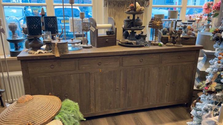 Driftwood Dressoir – robuust & sfeervol, Huis en Inrichting, Kasten | Dressoirs, Nieuw, 200 cm of meer, 25 tot 50 cm, Met lade(s)