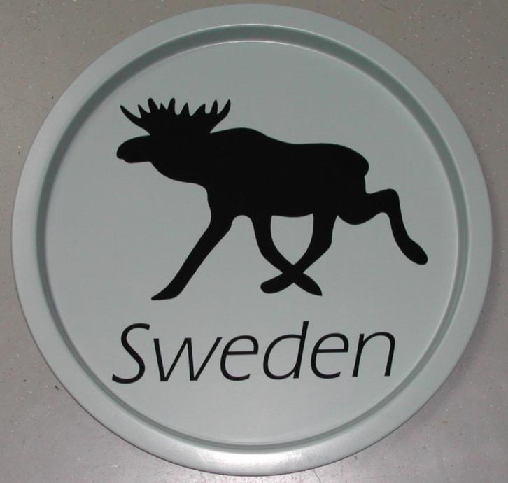 Zweeds dienblad /. Sweden met eland / rendier afbeelding., Huis en Inrichting, Woonaccessoires | Dienbladen, Nieuw, Kunststof