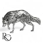 Miniatuur Wolf – handgemaakt beeldje van 925 zilver