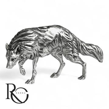 Miniatuur Wolf – handgemaakt beeldje van 925 zilver beschikbaar voor biedingen