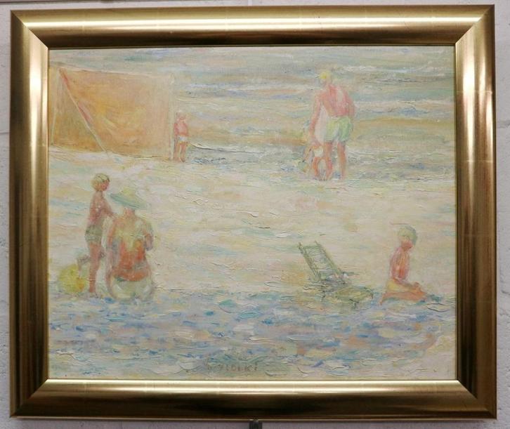 Warcek WYSOCKI, Knokke 1990, Antiek en Kunst, Kunst | Schilderijen | Klassiek, Ophalen of Verzenden