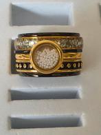 Zwart/goud IXXXI ring mt 17. H12, Overige materialen, Zwart, Ophalen of Verzenden, Zo goed als nieuw