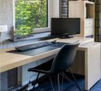 MALM Bureau met uittrekbaar blad, licht eiken, 151x65 cm, Ophalen, Met wielen, Gebruikt, Bureau