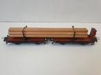 TRIX EXPRESS H0 3443 2 delige Langhoutwagen met boomstammen, Gebruikt, Gelijkstroom, Trix, Wagon
