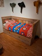 Steigerhout bed, Ophalen, Gebruikt, 180 cm of meer, 70 tot 85 cm