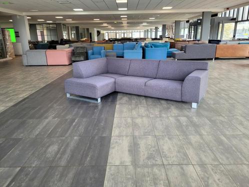 Hoekbank met lounge grijslila 275x160 | BEZORGEN, Huis en Inrichting, Banken | Bankstellen, Zo goed als nieuw, Hoekbank, Vierpersoons of meer