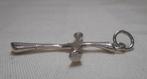 Zilveren modernist kruis hanger nr.1028, Sieraden, Tassen en Uiterlijk, Kettinghangers, Verzenden, Zo goed als nieuw, Kruis of Symbool
