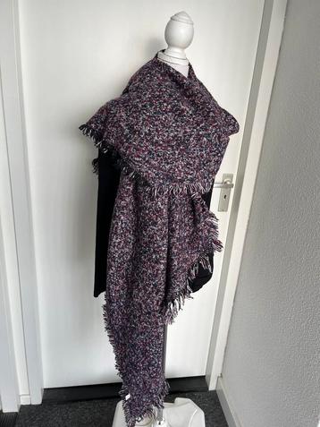 Mooie warme Sjaal punten bordo blauw wit (1x gebruikt)koopje beschikbaar voor biedingen