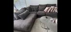Comfortabele ruime bruine rib hoekbank, Ophalen, Gebruikt