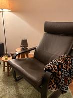 IKEA Poäng Leren Fauteuil Bruin, Huis en Inrichting, Fauteuils, Ophalen, Gebruikt, 50 tot 75 cm, Leer
