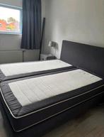 Grijs antraciet kleurige Auping boxspring te koop, Ophalen, Tweepersoons, Zo goed als nieuw, 180 cm