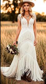 Bohemian Trouwjurk Nieuw, Kleding | Dames, Trouwkleding en Trouwaccessoires, Ophalen of Verzenden, Nieuw, Wit, Trouwjurk