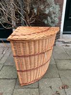 Vintage boho rieten wasmand hoekmodel xxl rotan 1970, Ophalen of Verzenden, Zo goed als nieuw, Rond, Riet