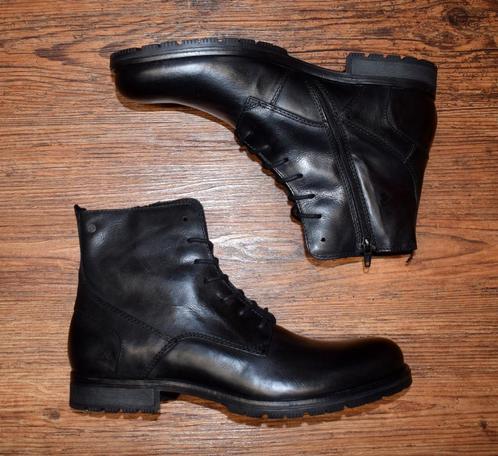 Jack & Jones - zwart leren JFW ORCA boots - maat 45, Kleding | Heren, Schoenen, Nieuw, Boots, Zwart, Ophalen of Verzenden