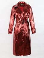 Rode glimmende dames regenjas trenchcoat lange jas leren, Verzenden, Maat 46/48 (XL) of groter, Nieuw, Overige thema's