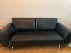 Rolf Benz bankstel zwart leer, Ophalen, Gebruikt, 150 tot 200 cm, Tweepersoons