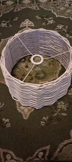 Mooie grote witte rieten lampenkap, Ophalen, Zo goed als nieuw, Rond