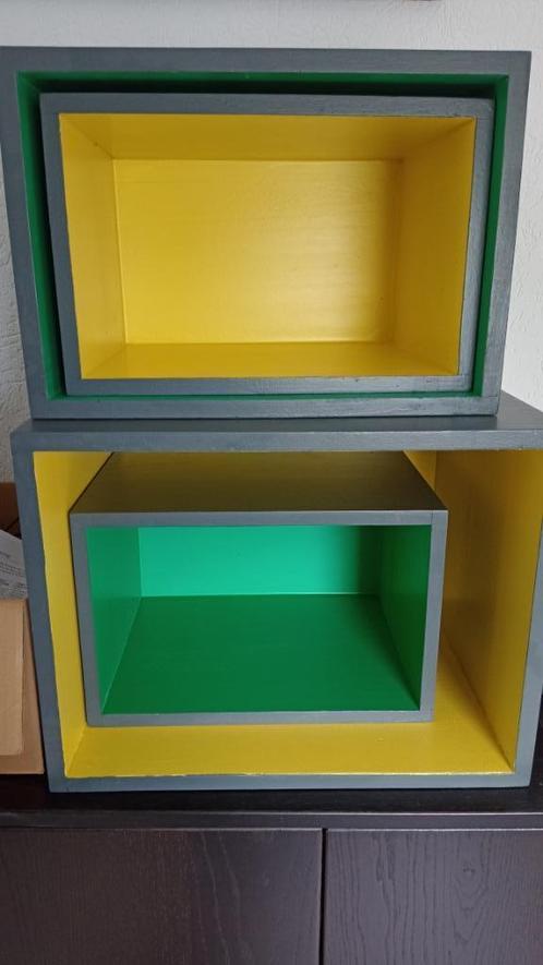 Kisten (4 opbergkisten), Huis en Inrichting, Woonaccessoires | Kisten, Zo goed als nieuw, Minder dan 50 cm, Minder dan 50 cm, 50 tot 100 cm