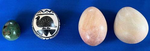 4 Bewerkte stenen eieren, Sieraden, Tassen en Uiterlijk, Edelstenen, Zo goed als nieuw, Ophalen of Verzenden