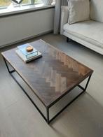Salon tafel rechthoekig hout visgraat effect, Huis en Inrichting, 50 tot 100 cm, Minder dan 50 cm, Gebruikt, Rechthoekig