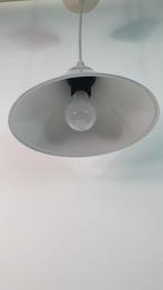 Vintage hanglamp grijs metaal, kegel. S42, Huis en Inrichting, Minder dan 50 cm, Gebruikt, Ophalen of Verzenden, Metaal