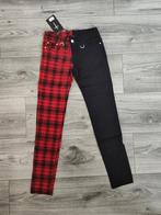 Banned Alternative - Red Tartan Split Legs Skinny - Maat 34, Banned Alternative, Nieuw, Ophalen of Verzenden, Maat 34 (XS) of kleiner
