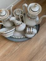 Te Koop:vintage dienblad met koffie-, theekan, suikerpot etc, Ophalen of Verzenden