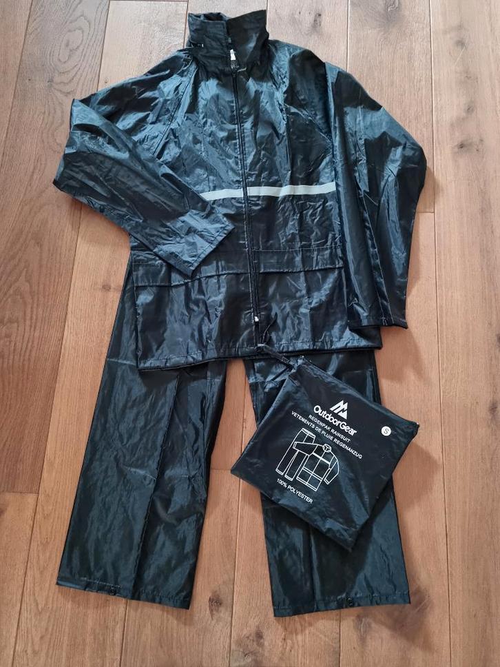 Regenpak, zwart – maat S, Caravans en Kamperen, Regenkleding, Nieuw, Regenpak, Dames, Heren, Kinderen, Ophalen