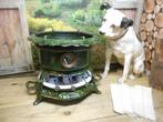 emaille donkergroen petroleumstellen oliestellen, Antiek en Kunst, Ophalen of Verzenden
