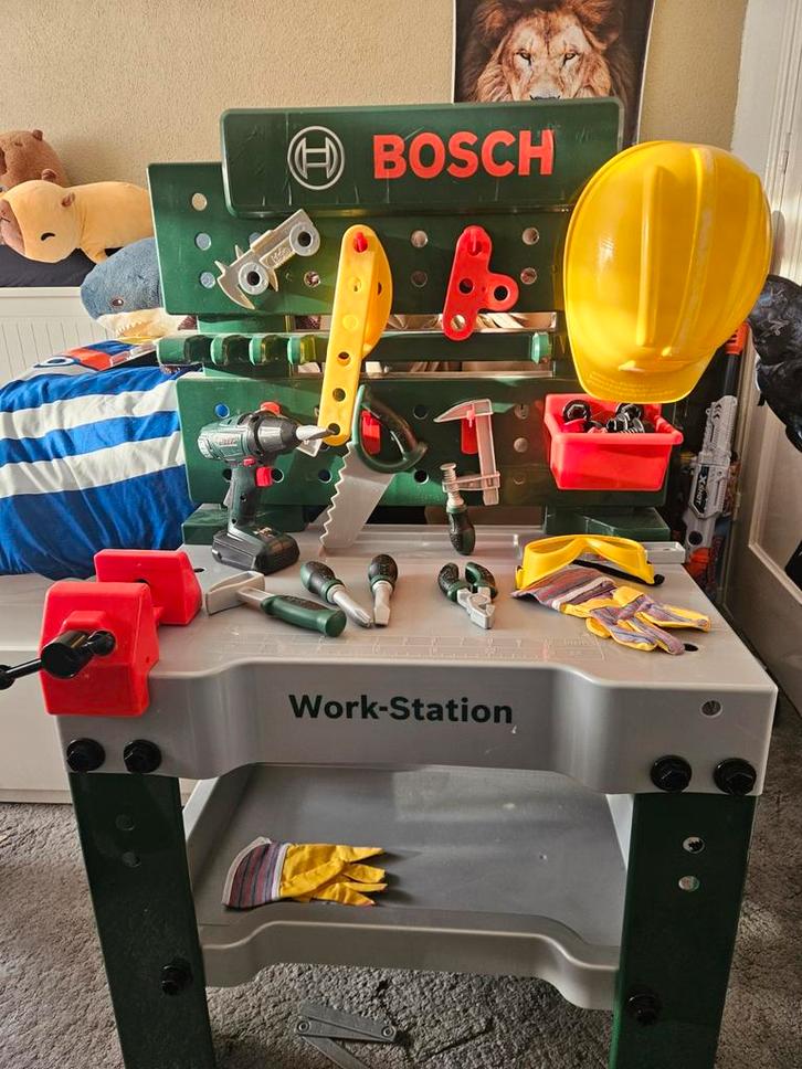 Bosch Kinderwerkbank - Compleet met Accessoires, Kinderen en Baby's, Speelgoed | Overig, Gebruikt, Jongen of Meisje, Ophalen of Verzenden