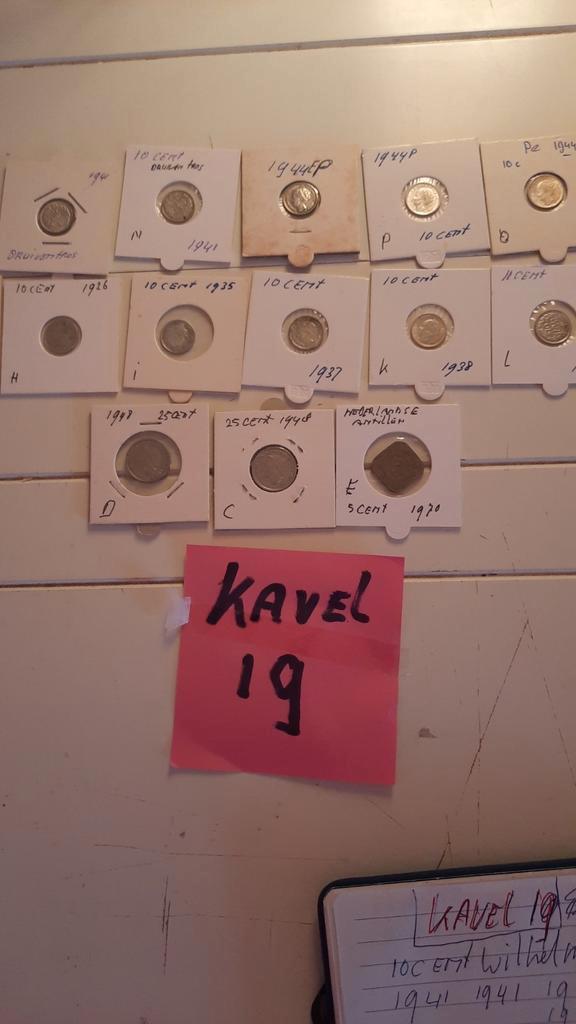 WILHELMINA 10 CENT ZILVER KAVEL NR 19, Postzegels en Munten, Munten | Nederland, Setje, 10 cent, Koningin Wilhelmina, Zilver, Verzenden