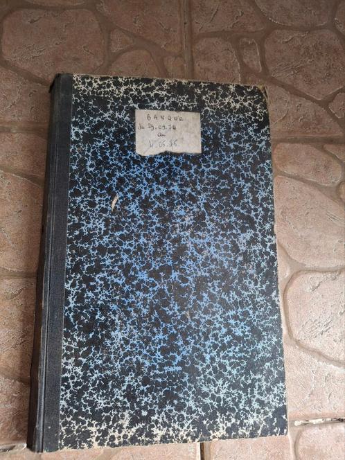 Oud Frans kasboek handgeschreven met originele bonnen 74-75, Antiek en Kunst, Antiek | Kantoor en Zakelijk, Ophalen of Verzenden