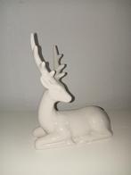 Kerst liggend hert porselein off white beeld, Ophalen of Verzenden, Zo goed als nieuw