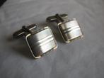 Vintage Set Zilver Kleurige Manchetknopen, Sieraden, Tassen en Uiterlijk, Manchetknopen, Verzenden, Gebruikt, Overige materialen