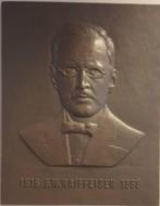 Grote bronzen plaquette - F.W. Raiffeisen gesign.  Pol Dom, Antiek en Kunst, Ophalen, Brons