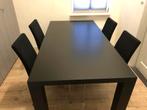 Zwarte Houten Eettafel - 183x91x74.5 cm, Huis en Inrichting, Ophalen, Gebruikt, 50 tot 100 cm, Vijf personen of meer