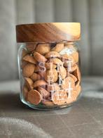 Leuke glazen pot met houten deksel, Ophalen of Verzenden, Nieuw, Rond, Glas