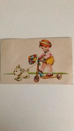 Jongetje op step, met hondje. 1931, Verzamelen, Ansichtkaarten | Themakaarten, Gelopen, Verzenden